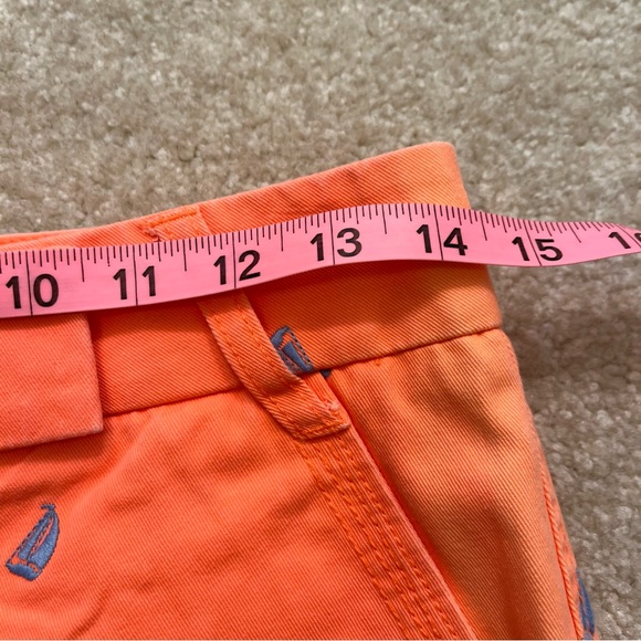 J Crew Factory Shorts Womens 00 Orange Sail Boats Chino Pockets Outdoors Casual - Picture 6 of 9